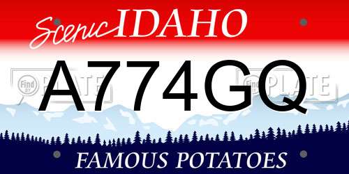 A774GQ Idaho License Plate