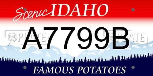 A7799B Idaho License Plate