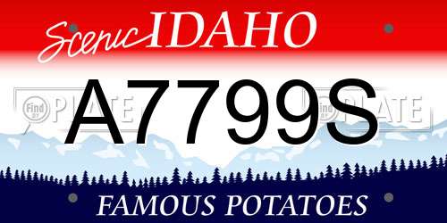 A7799S Idaho License Plate