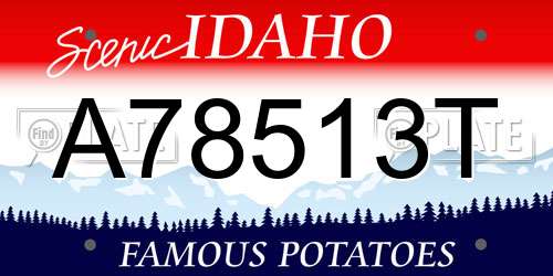 A78513T Idaho License Plate