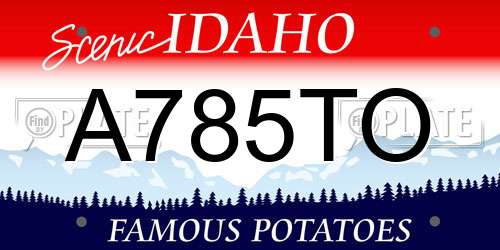 A785TO Idaho License Plate
