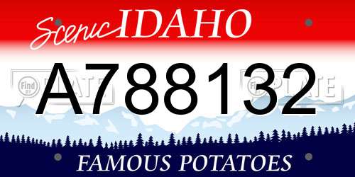 A788132 Idaho License Plate