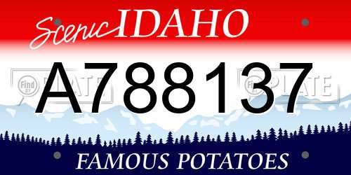 A788137 Idaho License Plate