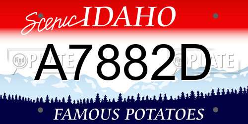 A7882D Idaho License Plate