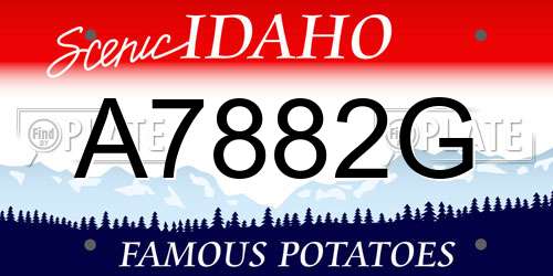 A7882G Idaho License Plate