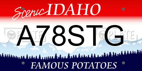 A78STG Idaho License Plate
