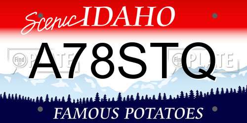 A78STQ Idaho License Plate