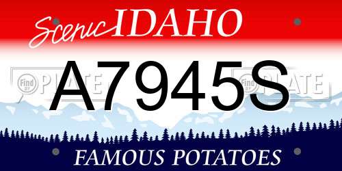 A7945S Idaho License Plate