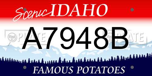 A7948B Idaho License Plate