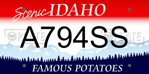 A794SS Idaho License Plate