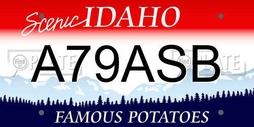A79ASB Idaho License Plate