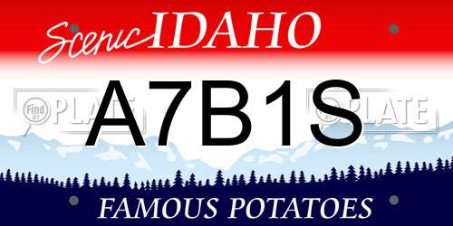 A7B1S Idaho License Plate