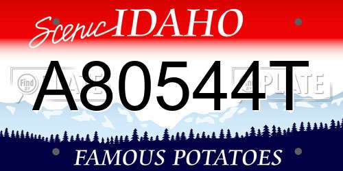 A80544T Idaho License Plate