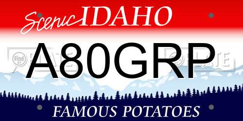 A80GRP Idaho License Plate