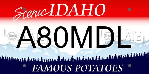 A80MDL Idaho License Plate