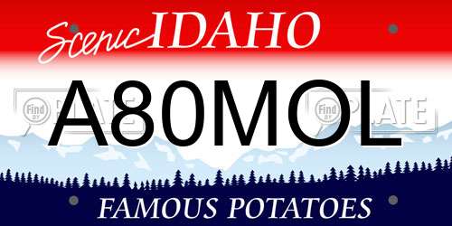 A80MOL Idaho License Plate