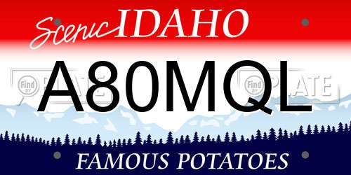 A80MQL Idaho License Plate