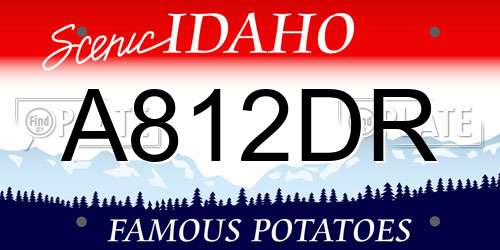 A812DR Idaho License Plate