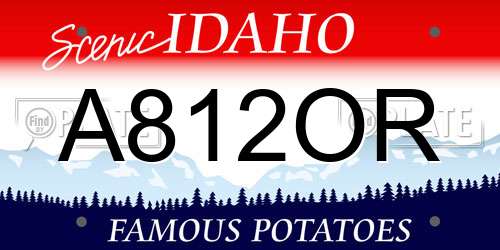 A812OR Idaho License Plate