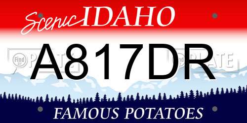 A817DR Idaho License Plate