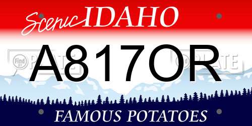 A817OR Idaho License Plate