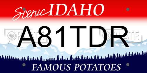 A81TDR Idaho License Plate