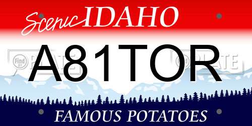 A81TOR Idaho License Plate