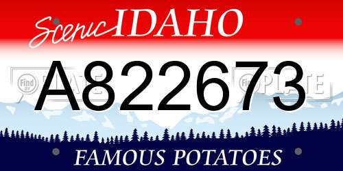 A822673 Idaho License Plate