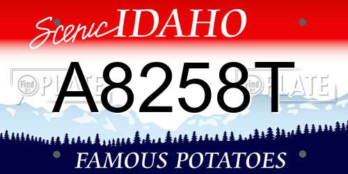A8258T Idaho License Plate