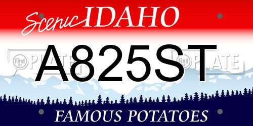A825ST Idaho License Plate
