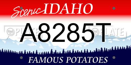 A8285T Idaho License Plate
