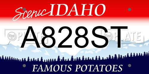 A828ST Idaho License Plate