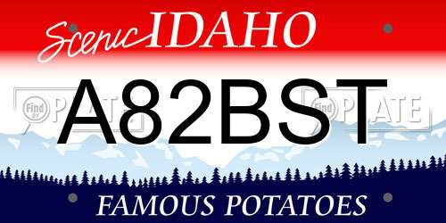 A82BST Idaho License Plate