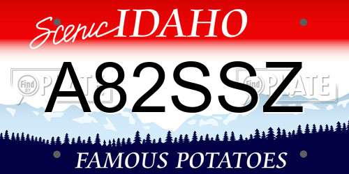 A82SSZ Idaho License Plate