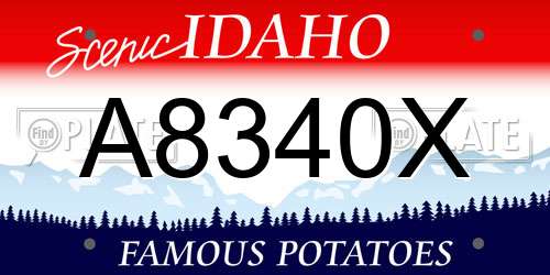 A8340X Idaho License Plate