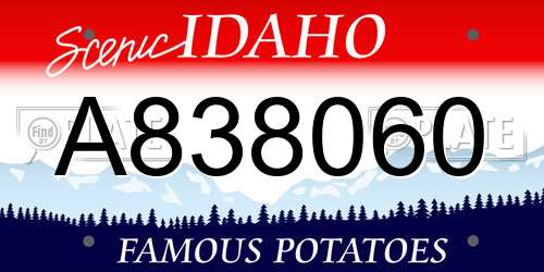 A838060 Idaho License Plate