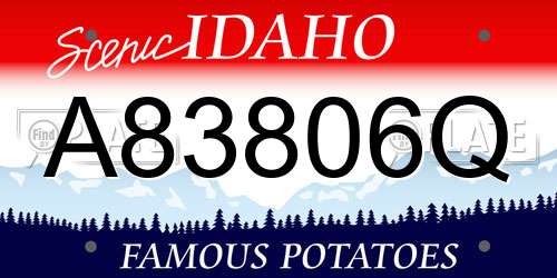 A83806Q Idaho License Plate