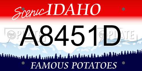 A8451D Idaho License Plate