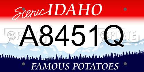 A8451Q Idaho License Plate
