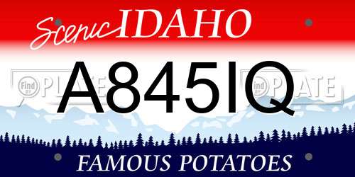 A845IQ Idaho License Plate