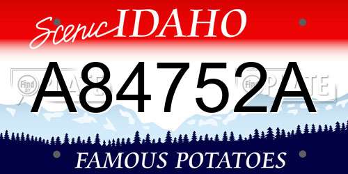A84752A Idaho License Plate