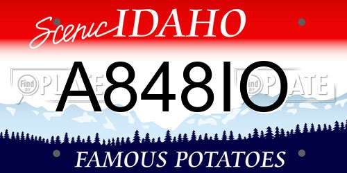 A848IO Idaho License Plate