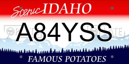 A84YSS Idaho License Plate