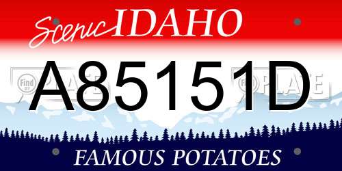 A85151D Idaho License Plate
