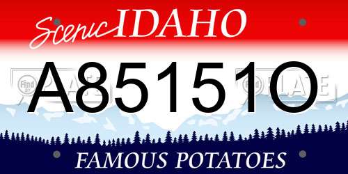 A85151O Idaho License Plate