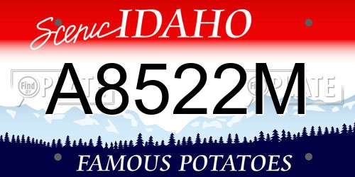 A8522M Idaho License Plate