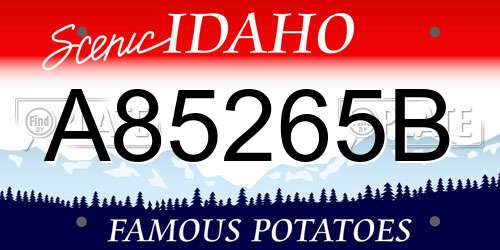 A85265B Idaho License Plate
