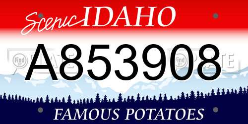 A853908 Idaho License Plate
