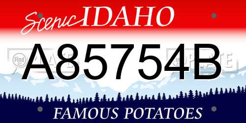 A85754B Idaho License Plate