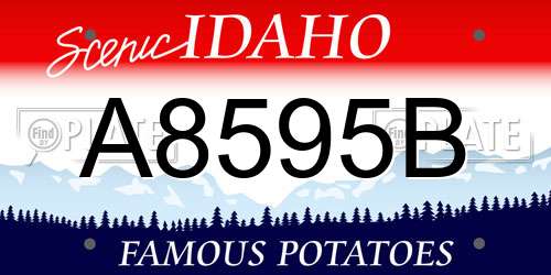 A8595B Idaho License Plate